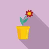 Pot flower icon, flat style vector