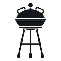 Kettle barbecue icon, simple style vector