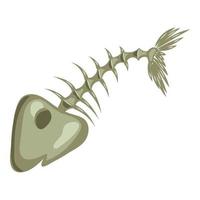 Fish bone icon, cartoon style vector