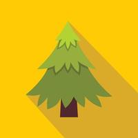 Fir tree icon, flat style vector