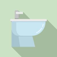 icono de bidé de baño, estilo plano vector