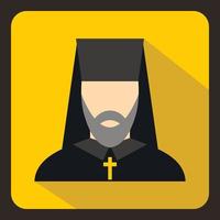 Orthodox priest icon, flat style vector