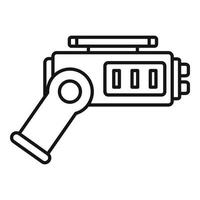 icono de blaster de faser, estilo de esquema vector