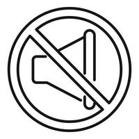 No sound noise icon, outline style vector