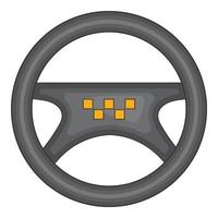 Steering wheel of taxi icon, cartoon style vector