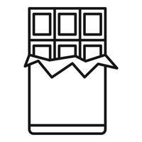 Chocolate bar icon, outline style vector