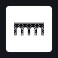 Brick bridge icon, simple style vector