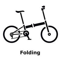 Folding bike icon, simple style vector