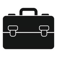 Manager suitcase icon, simple style vector