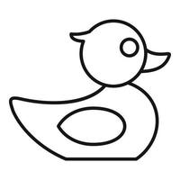 Rubber duck toy icon, outline style vector