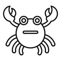 icono de juguete de baño de cangrejo, estilo de contorno vector