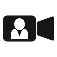 Camera video call icon, simple style vector