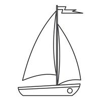 Boat icon, outline style vector