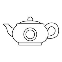 Teapot icon, outline style vector