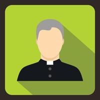 Catholic priest icon, flat style vector