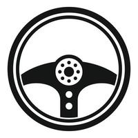 Modern steering wheel icon, simple style vector