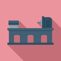 Industry lathe icon, flat style vector