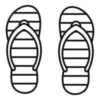 icono de zapatillas de playa, estilo de contorno vector