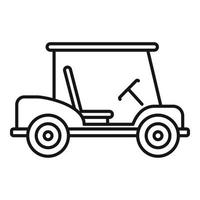 icono de caddie de carrito de golf, estilo de contorno vector