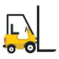 Yellow stacker loader icon, flat style vector