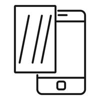 New phone glass icon, outline style vector