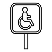 Handicapped road sign icon, outline style vector