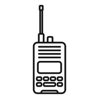 icono de radio walkie talkie, estilo de contorno vector