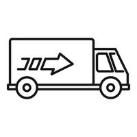 Delivery truck icon, outline style vector