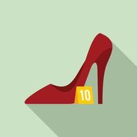 icono de venta de zapatos de mujer, estilo plano vector