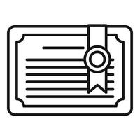 Attestation diploma icon, outline style vector