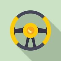 Leather steering wheel icon, flat style vector