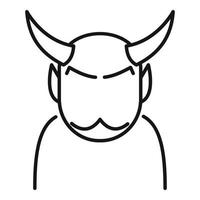 icono de hombre diablo, estilo de esquema vector