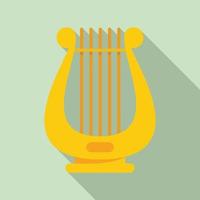 Harp icon flat vector. Irish lyre vector