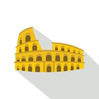 Roman Colosseum icon, flat style vector