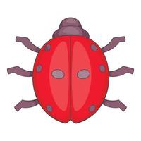 Ladybug icon, cartoon style vector