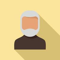 Senior man icon, flat style vector