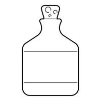 etanol en icono de botella, estilo de esquema vector