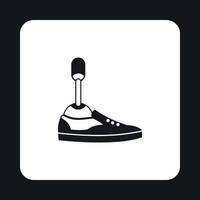 Prosthetic leg icon, simple style vector