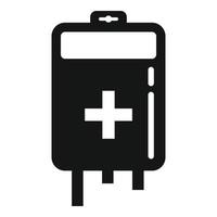 Blood bag icon, simple style vector