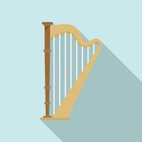 Harp classic icon, flat style vector