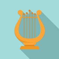 Harp concert icon, flat style vector