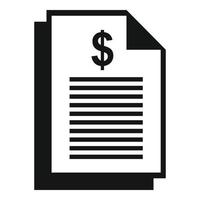 icono de papel de dinero del comerciante, estilo simple vector