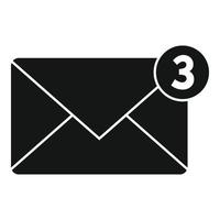 Marketing new mail icon, simple style vector