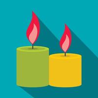 icono de velas aromáticas, estilo plano vector