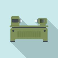 Boring lathe icon, flat style vector