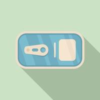 Top view tin can icon, flat style vector