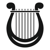 Harp festival icon, simple style vector