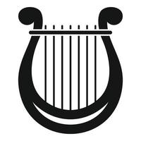 Harp festival icon, simple style vector