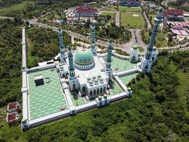 East Kutai, East Kalimantan, Indonesia - August 28, 2020.  Aerial View Of Al Faruq Mosque, one of the biggest mosques photo