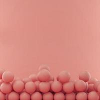 Red spheres on studio background with space for text or design. photo